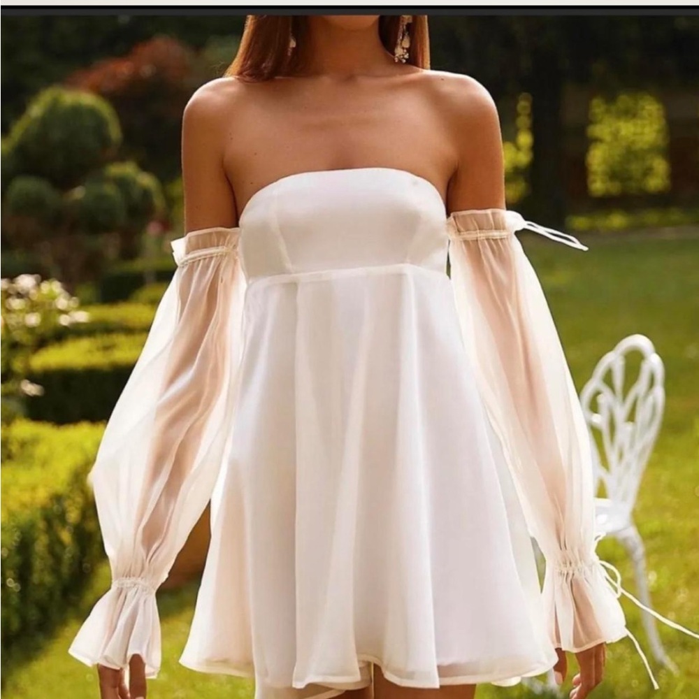 Elegant Off-Shoulder White Dress